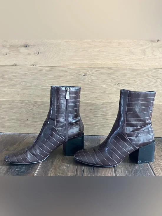 Zara Mid Heel Ankle Boots, W10/EU41, Dark Brown - Picture 2 of 5